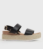 New Look Black Chunky Espadrille Sandals